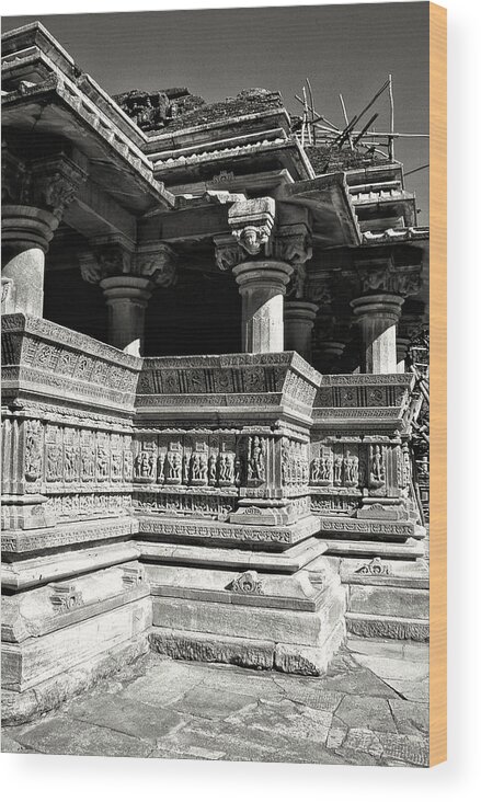 Indian Architecture Wood Print featuring the photograph Black and White Architecture Series by Cathy Anderson