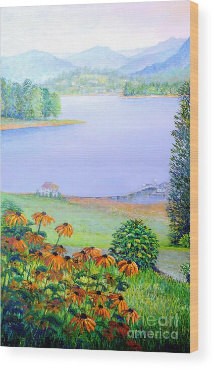 Black Eyed Susan's Wood Print featuring the painting Smoky Mountain Summer by Lou Ann Bagnall