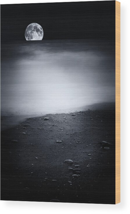 Seascape Wood Print featuring the photograph Black sweet by Philippe Sainte-Laudy