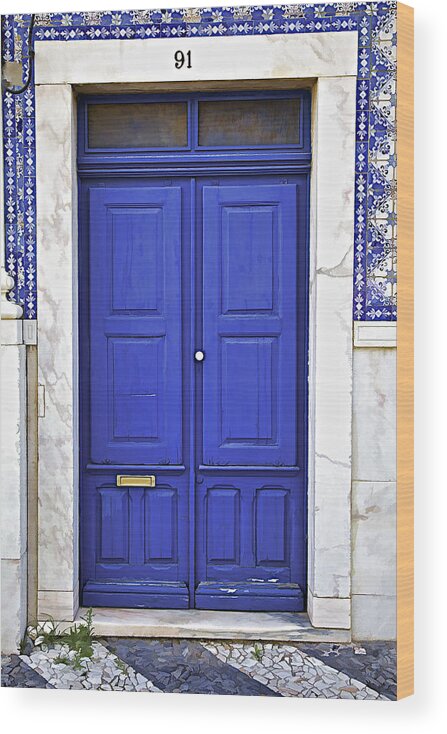 Blue Wood Print featuring the photograph Blue Door of Estremoz by David Letts