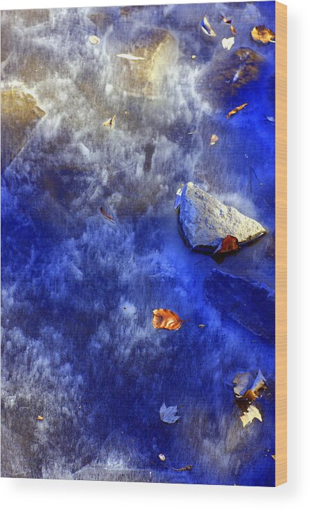 Abstract Wood Print featuring the photograph Blue Ice by Marcia Lee Jones
