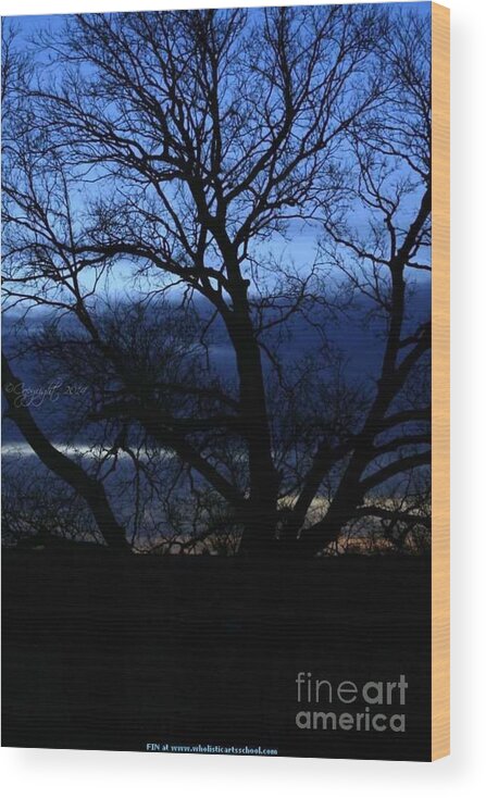 Blue Sunrise Moon Wood Print featuring the photograph Blue Moon Sunrise by PainterArtist FIN