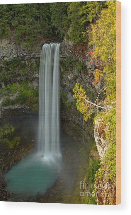 Brandywine Falls Wood Print featuring the photograph Blue Yellow And Green At Brandywine by Adam Jewell