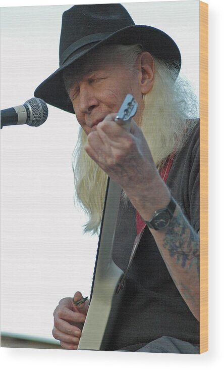 Blues Wood Print featuring the photograph Bluesman Johnny Winter by Mike Martin