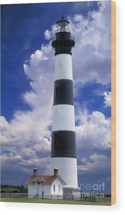 Bodie Island Lighthouse Wood Print featuring the digital art Bodie Island Lighthouse by Wernher Krutein
