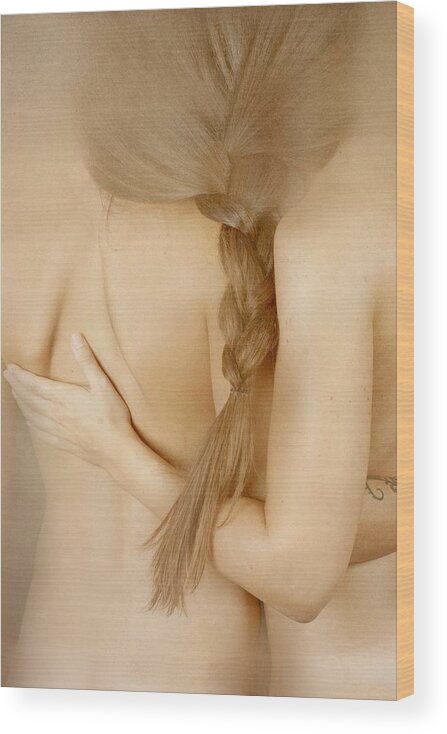 Fine Art Nude Wood Print featuring the photograph Bonded by Olga Mest