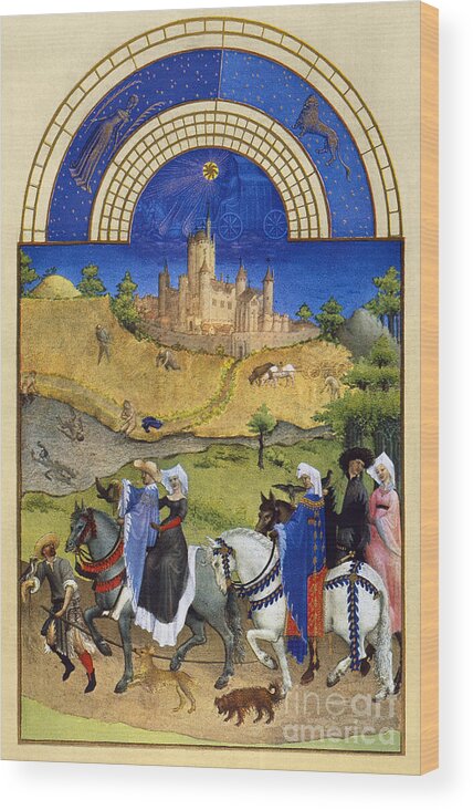15th Century Wood Print featuring the photograph Book Of Hours: August by Granger