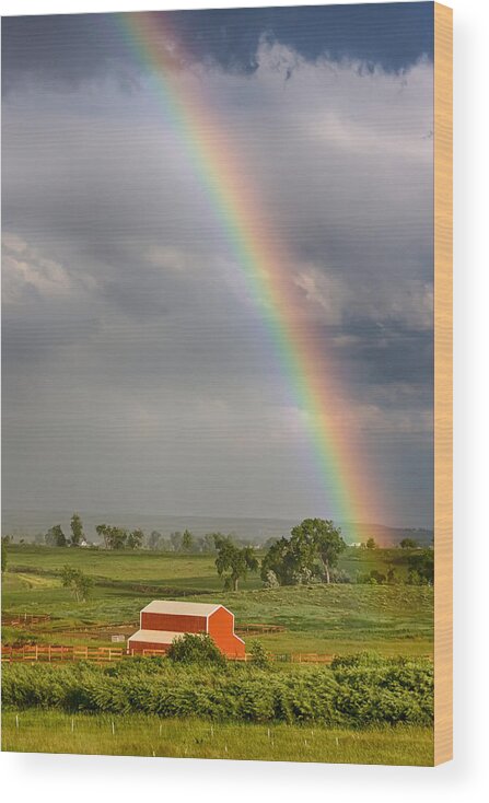 Rainbow Wood Print featuring the photograph Boulder County Country Rainbow by James BO Insogna
