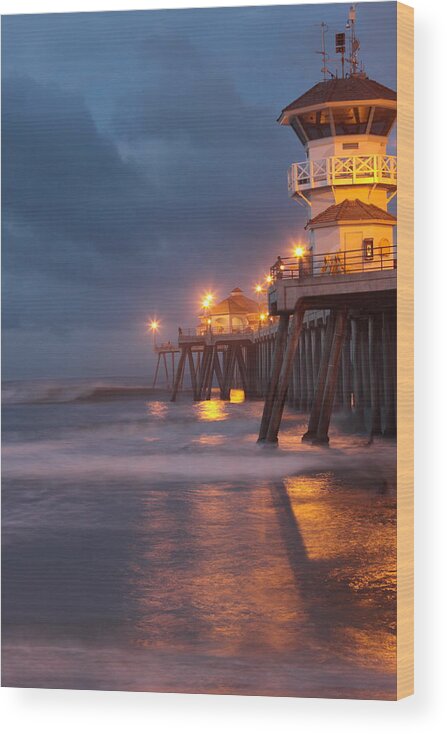 Ocean Wood Print featuring the photograph Breaking Dawn by Duncan Selby