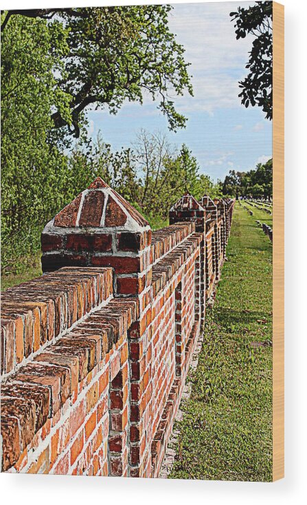 Brick Wall Wood Print featuring the photograph Brick Wall by Beth Vincent