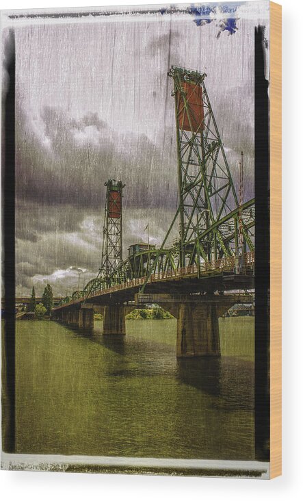Portland Wood Print featuring the photograph Bridge 4 of portland by Craig Perry-Ollila