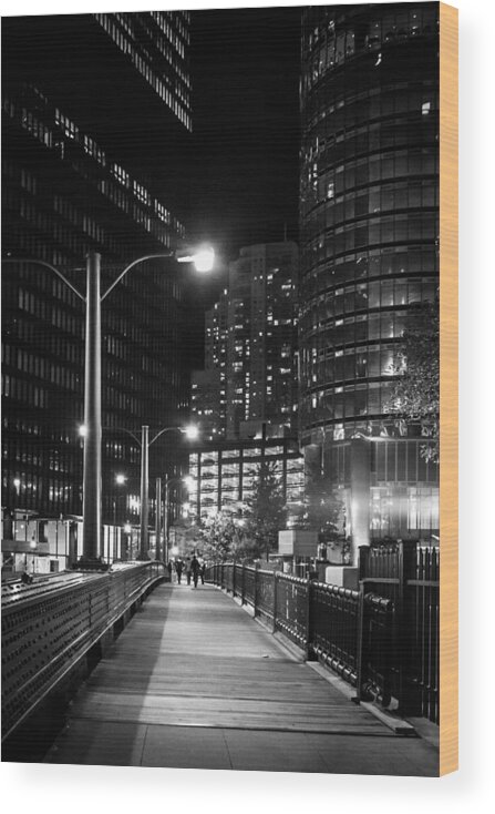 Chicago Wood Print featuring the photograph Long Walk Home by Melinda Ledsome