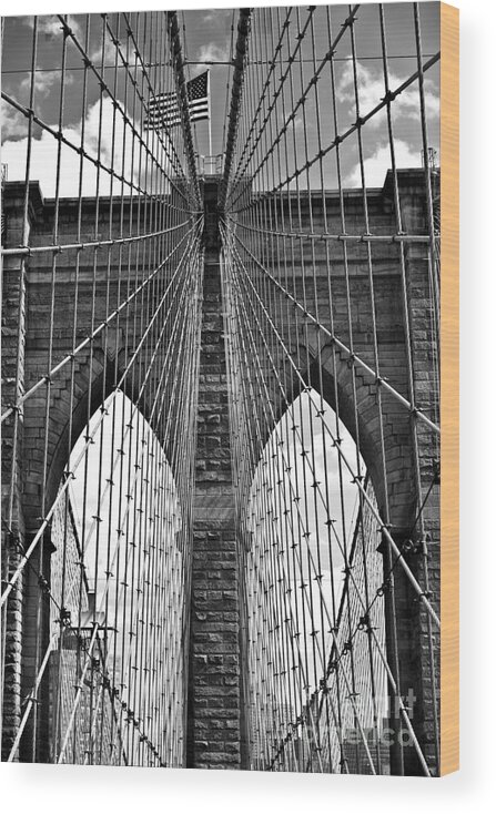 America Wood Print featuring the photograph Brooklyn Bridge New York City by Peter Dang