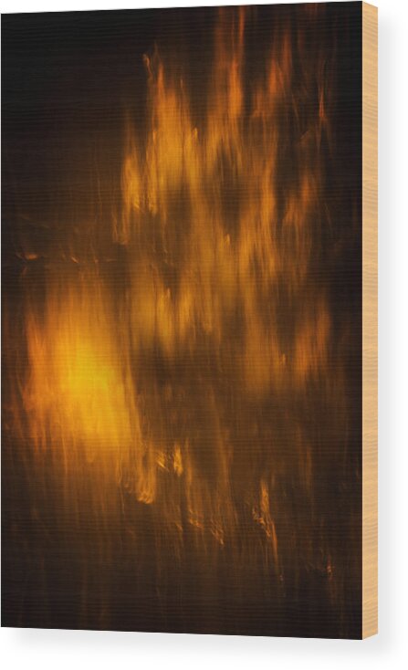Brush Fire Wood Print featuring the photograph Brush Fire Abstract by Mark Andrew Thomas