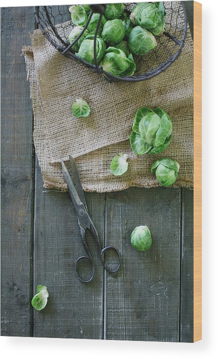 Heap Wood Print featuring the photograph Brussels Sprout by Ingwervanille