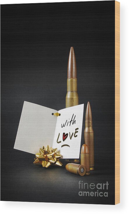 Ammo Wood Print featuring the photograph Bullets For You by Carlos Caetano