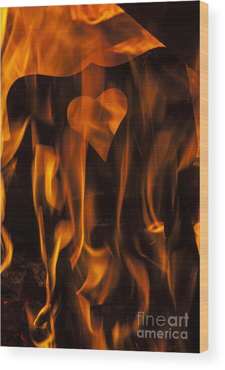 Heart Wood Print featuring the photograph Burning Heart by Fabian Roessler