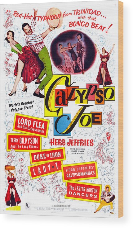 1950s Poster Art Wood Print featuring the photograph Calypso Joe, Us Poster, Top From Left by Everett