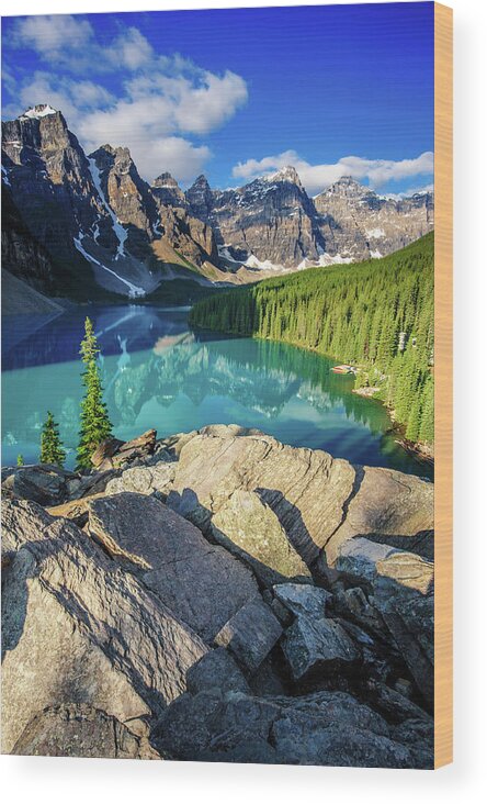 Scenics Wood Print featuring the photograph Canadian Rockies by Piriya Photography