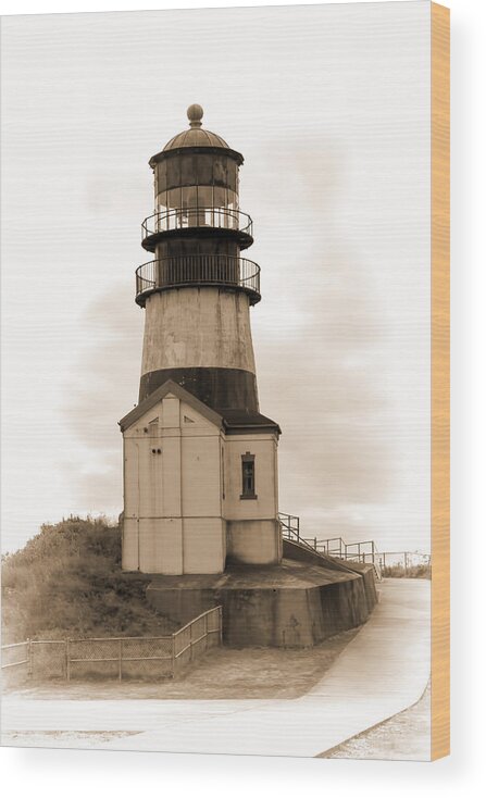 Cape Disappointment Wood Print featuring the photograph Cape Disappointment Lighthouse by Cathy Anderson