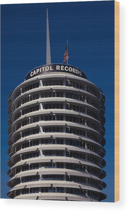 Album Wood Print featuring the photograph Capitol Records by Ron Pate