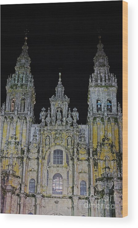 Europe Wood Print featuring the photograph cathedral of Santiago de Compostela Spain by Rudi Prott