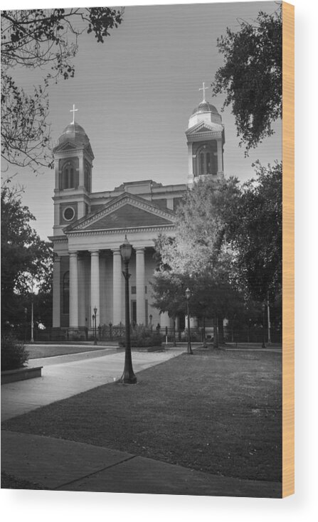 Alabama Wood Print featuring the digital art Cathedral Square Both BW by Michael Thomas