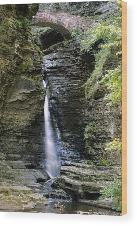 Gorge Wood Print featuring the photograph Central Cascade Waterfall by Gene Walls