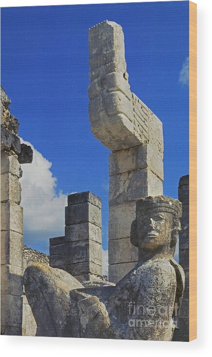 Mexico_10-6 Wood Print featuring the photograph Chacmool Chichen Itza by Craig Lovell