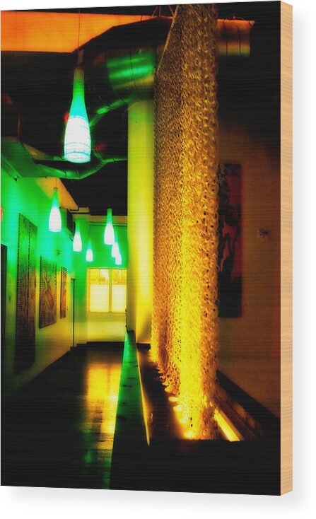 Lounge Wood Print featuring the photograph Chain Lighting by Melinda Ledsome