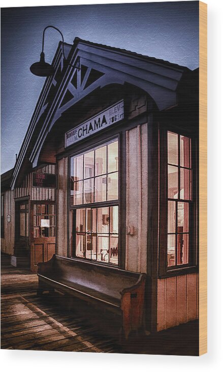 Chama Train Station Wood Print featuring the photograph Chama Train Station by Priscilla Burgers