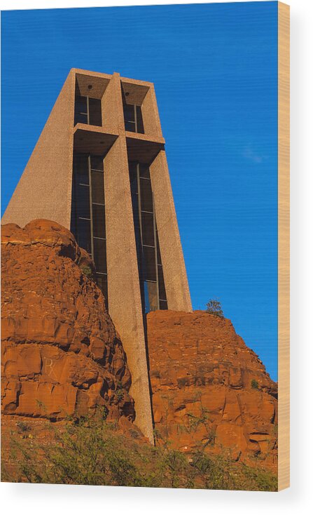Architecture Wood Print featuring the photograph Chapel of the Holy Cross by Ed Gleichman