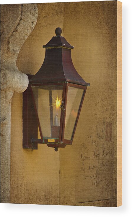 Charleston Wood Print featuring the photograph Charleston Carriage Light by Bill Barber