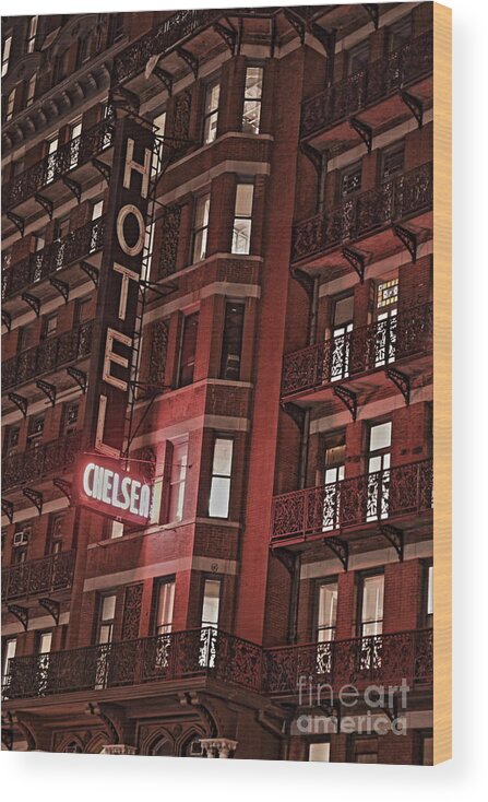 Chelsea Wood Print featuring the photograph Chelsea Hotel by David Rucker