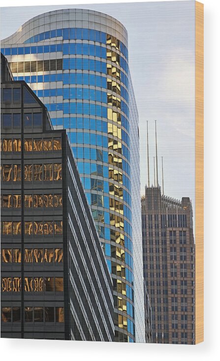 Millennium Park Wood Print featuring the photograph Chicago Reflections 2 by Theo OConnor