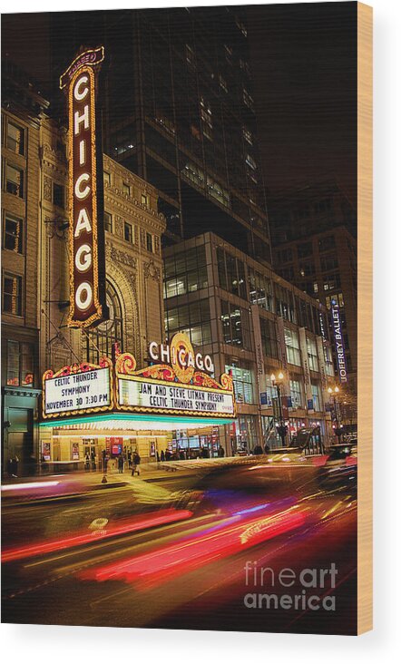 Chicago Theater Wood Print featuring the photograph Chicago Theater by Brett Maniscalco