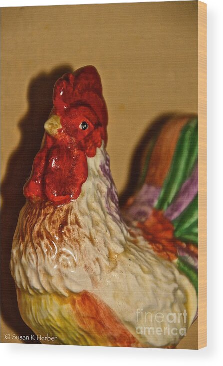 Chicken Wood Print featuring the photograph Chicken Shadow by Susan Herber