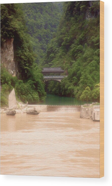 China Wood Print featuring the photograph Chinese Covered Bridge by Tracy Winter