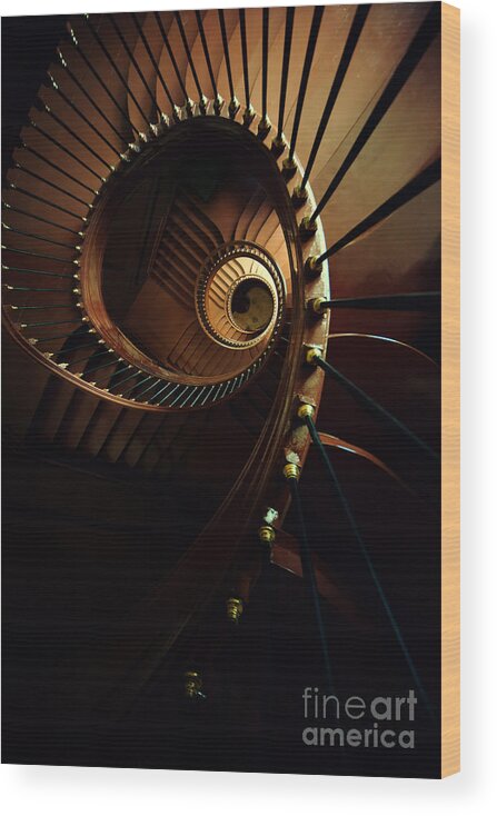 Staircase Wood Print featuring the photograph Chocolate spirals by Jaroslaw Blaminsky