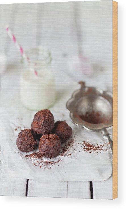 Milk Wood Print featuring the photograph Chocolate Truffles by Ingwervanille