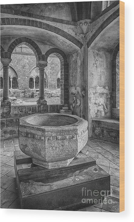 Christening Wood Print featuring the photograph Church Christening Font by Antony McAulay