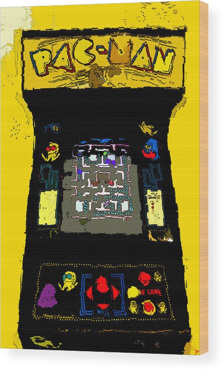 Art Wood Print featuring the painting Classic Pacman by David Lee Thompson