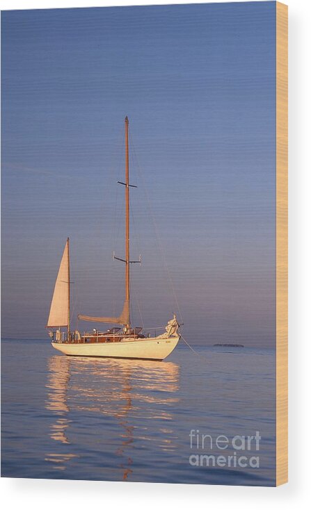 Sailboat Wood Print featuring the photograph Classic Wooden Sailboat by John Harmon