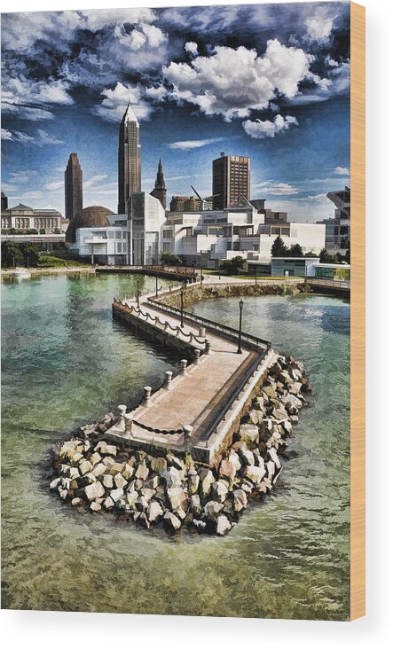 Lake Erie Wood Print featuring the photograph Cleveland Inner Harbor - Cleveland Ohio - 1 by Mark Madere