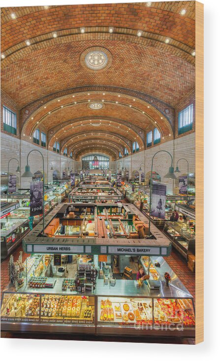 Clarence Holmes Wood Print featuring the photograph Cleveland West Side Market III by Clarence Holmes