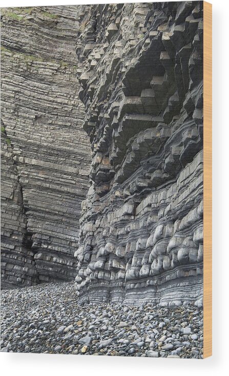 Aberystwyth Wood Print featuring the photograph Cliffs Of Aberystwyth Grits by Sinclair Stammers/science Photo Library