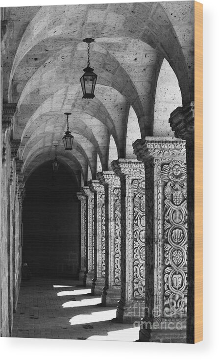 Architecture Wood Print featuring the photograph Cloisters in Arequipa Peru by James Brunker