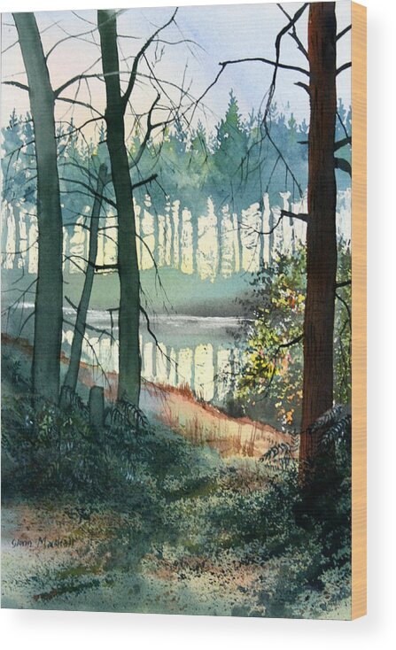 Landscape Wood Print featuring the painting Cod Beck by Glenn Marshall