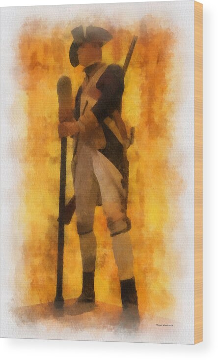 Soldier Wood Print featuring the photograph Colonial Soldier Photo Art by Thomas Woolworth