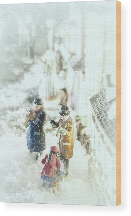 Christmas Village Wood Print featuring the photograph Concert In The Snow by Caitlyn Grasso